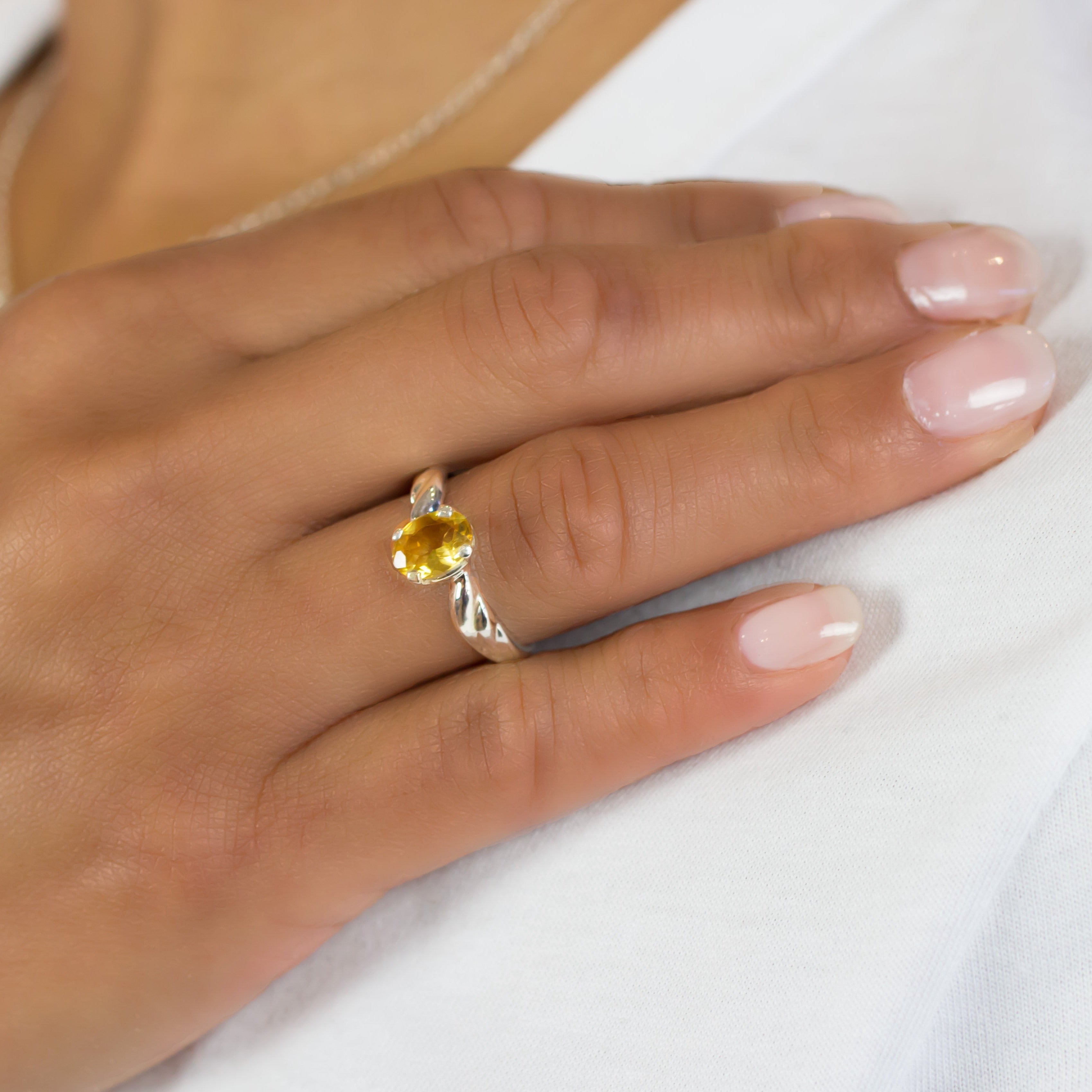 Citrine Ring on Model