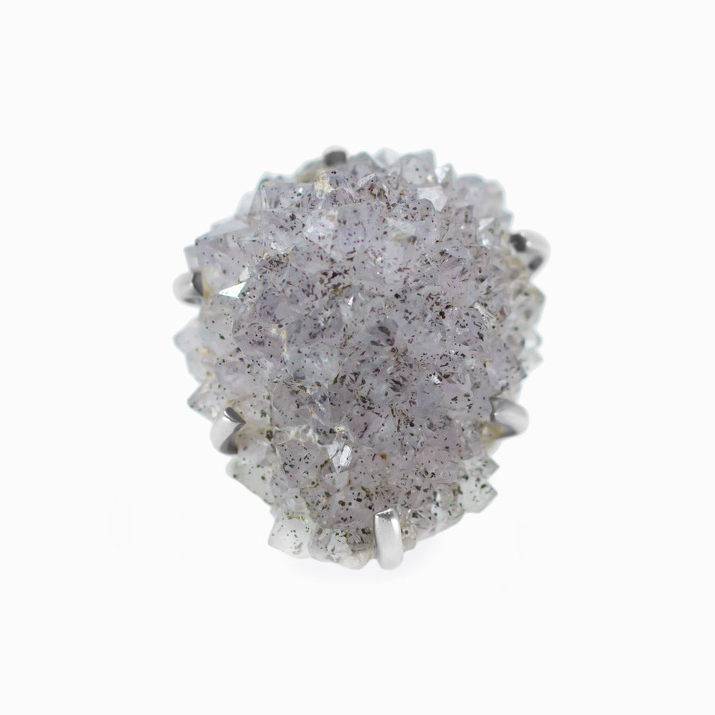 Druzy flower Amethyst ring