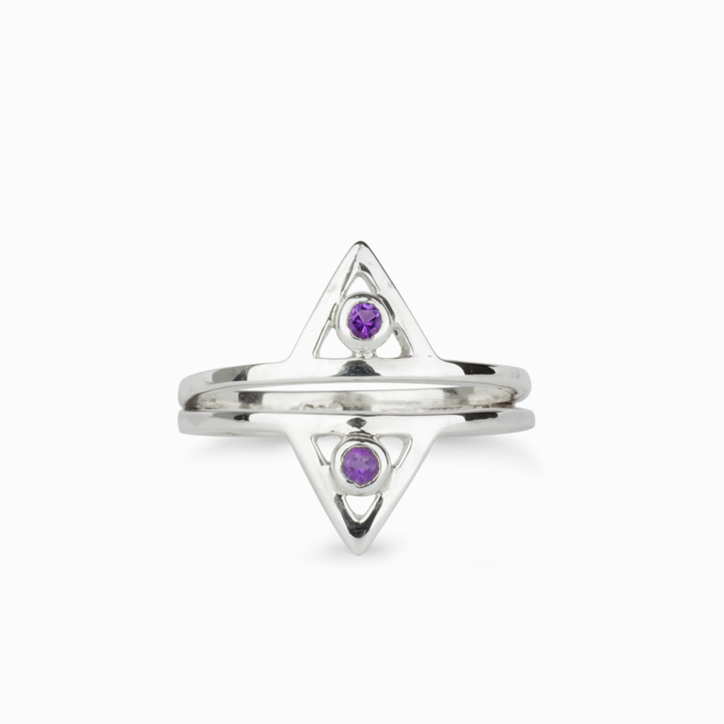 Purple Amethyst Ring Made in Earth