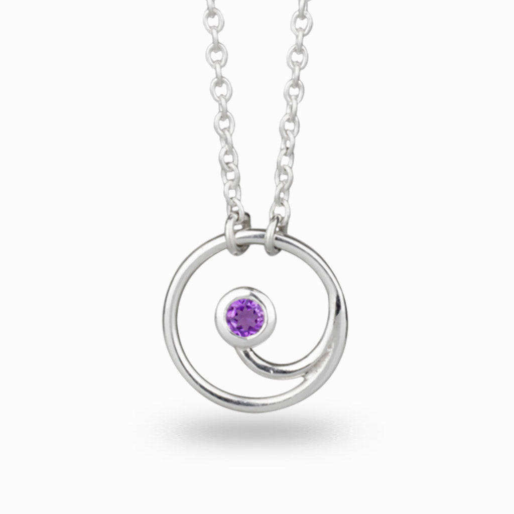 Amethyst Gratitude Necklace in 925 Sterling Silver Made In Earth
