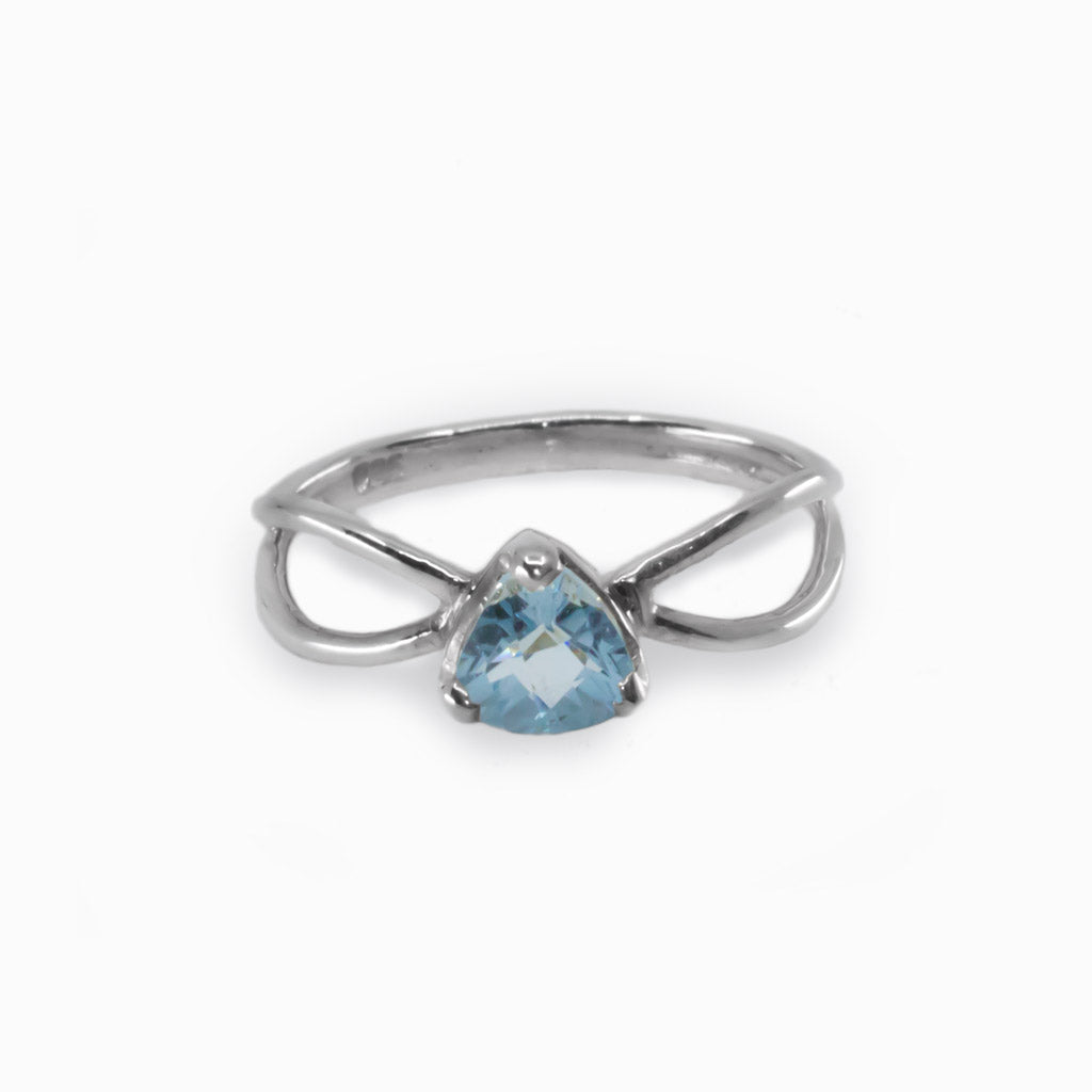 Blue Aquamarine Ring Made in Earth