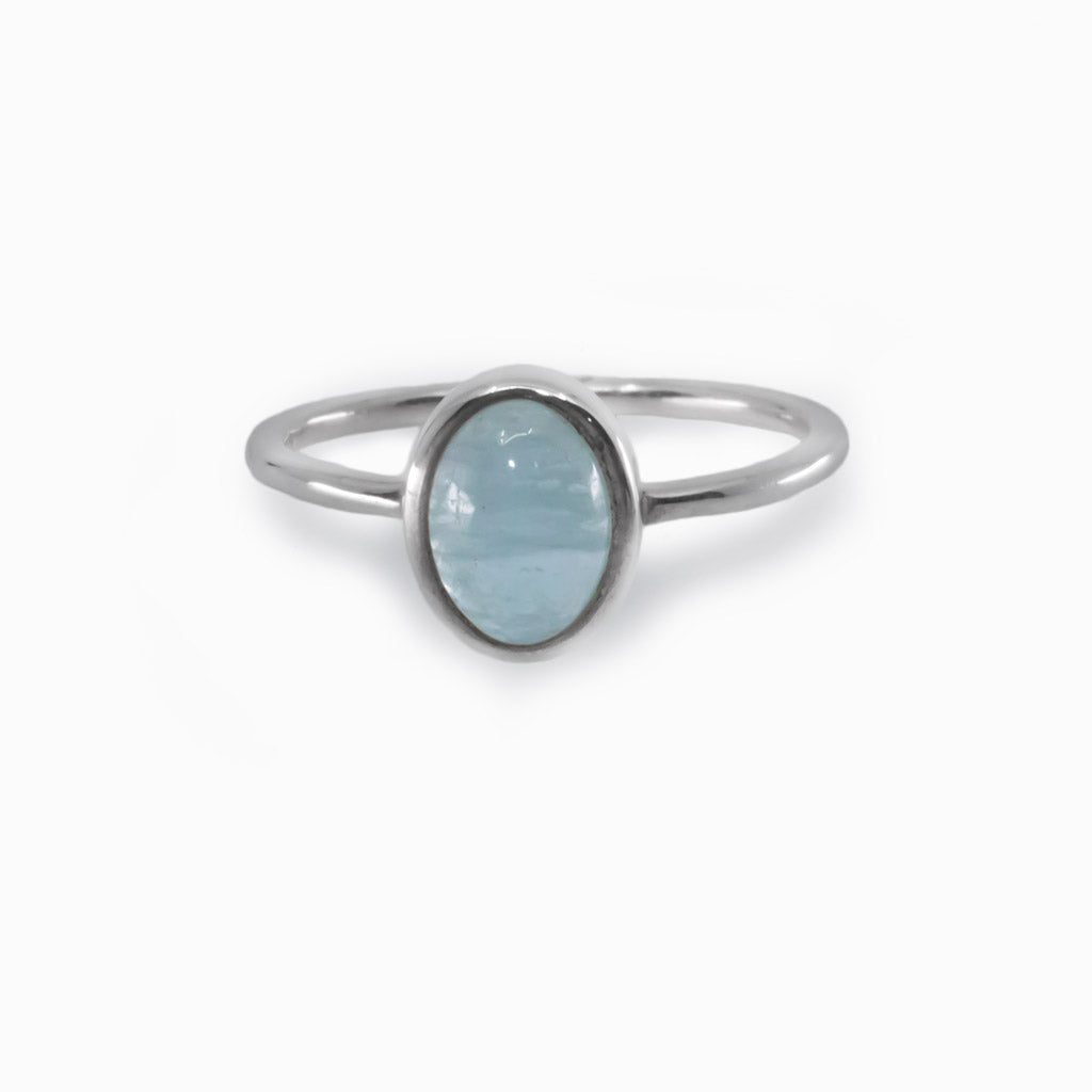 Blue Aquamarine Ring Made in Earth