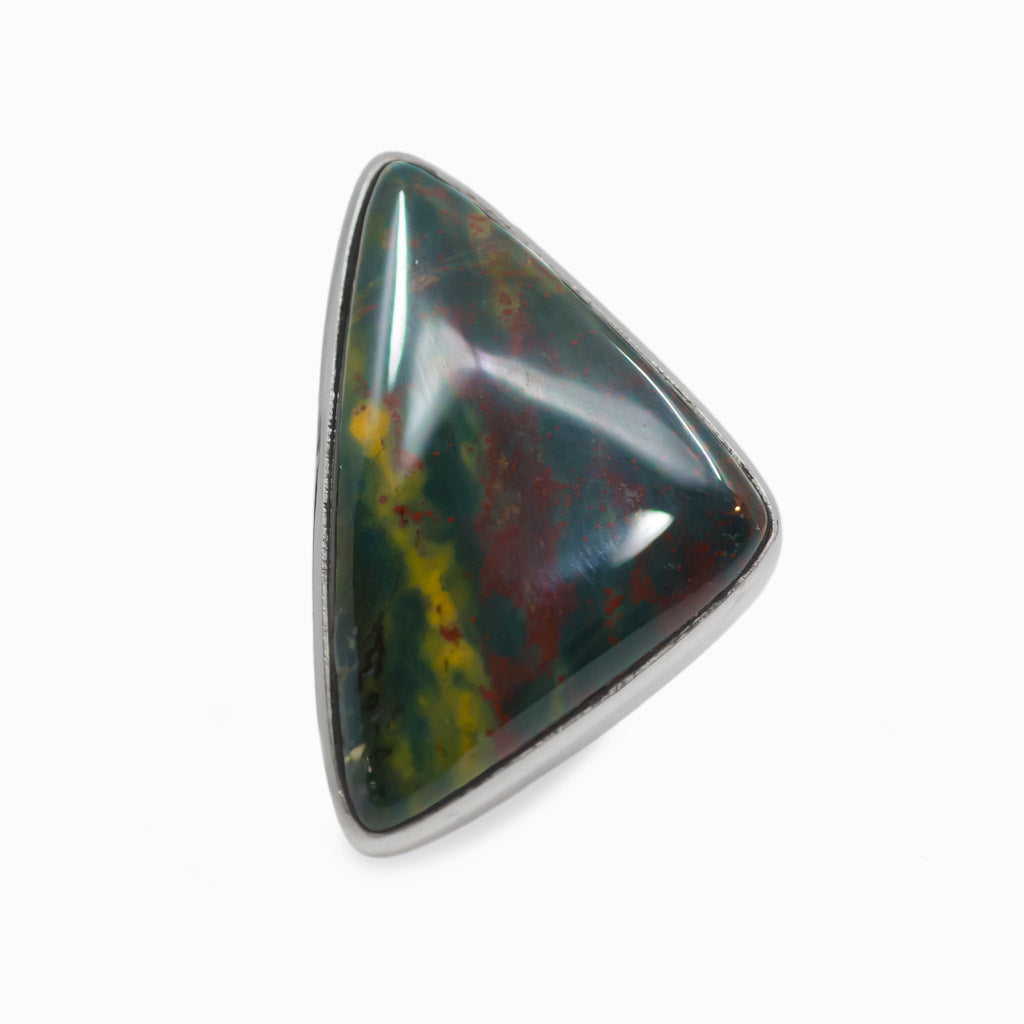 Cabochon Triangle Bloodstone ring