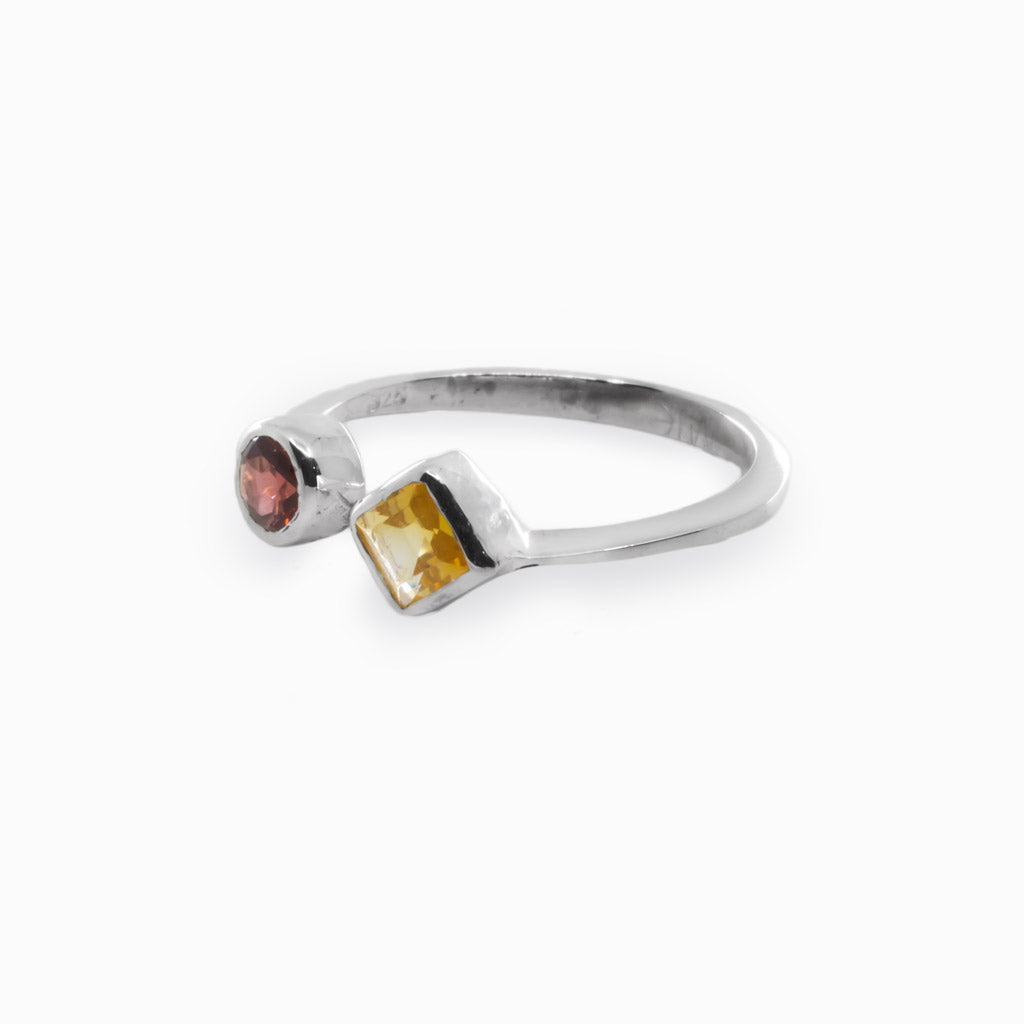Citrine & Garnet Ring