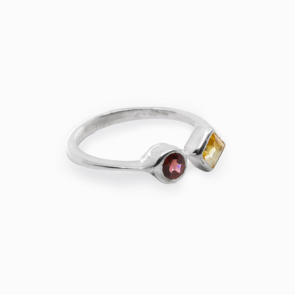 Citrine & Garnet Ring