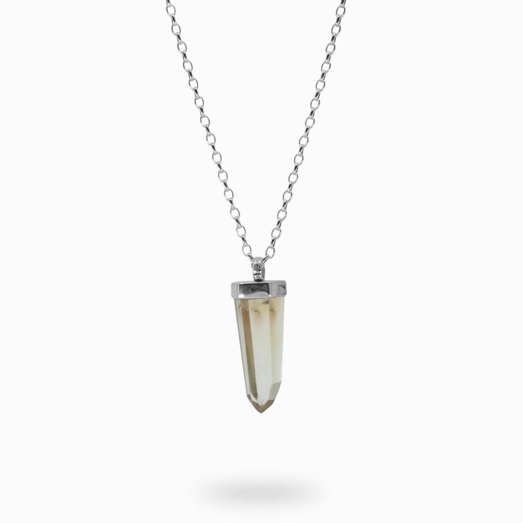 faceted pencil Citrine necklace