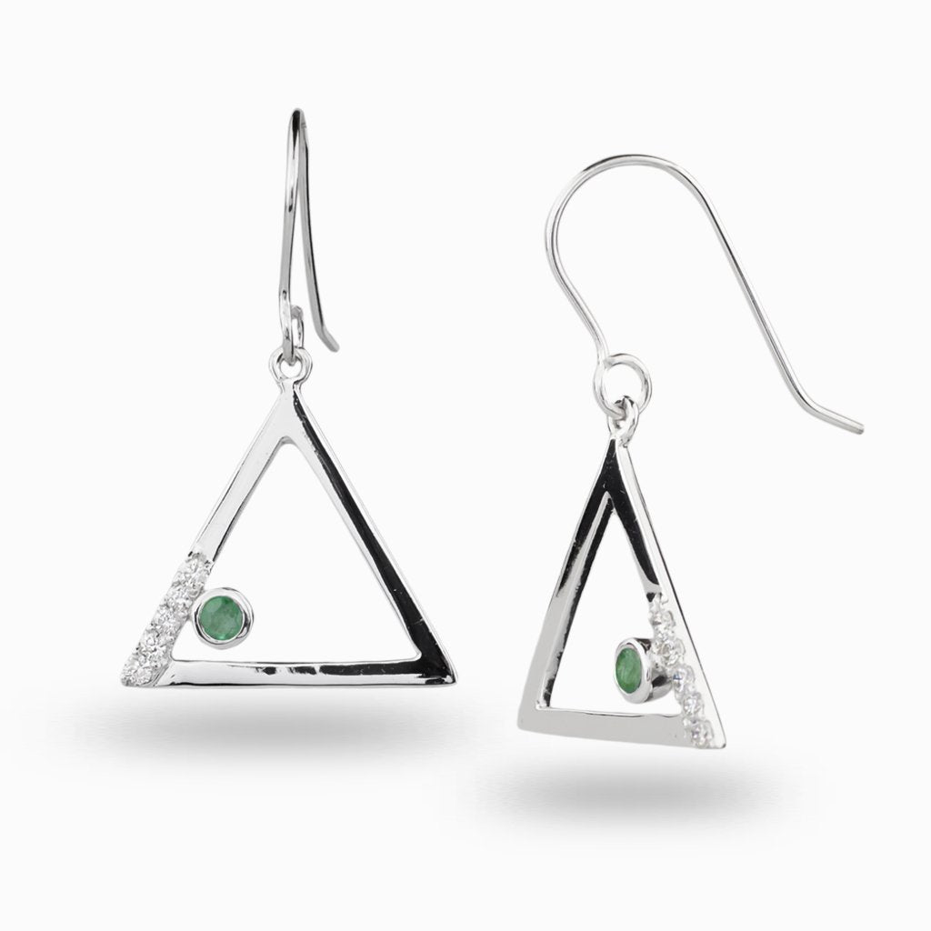 Triangulo: Emerald & Diamond Earrings