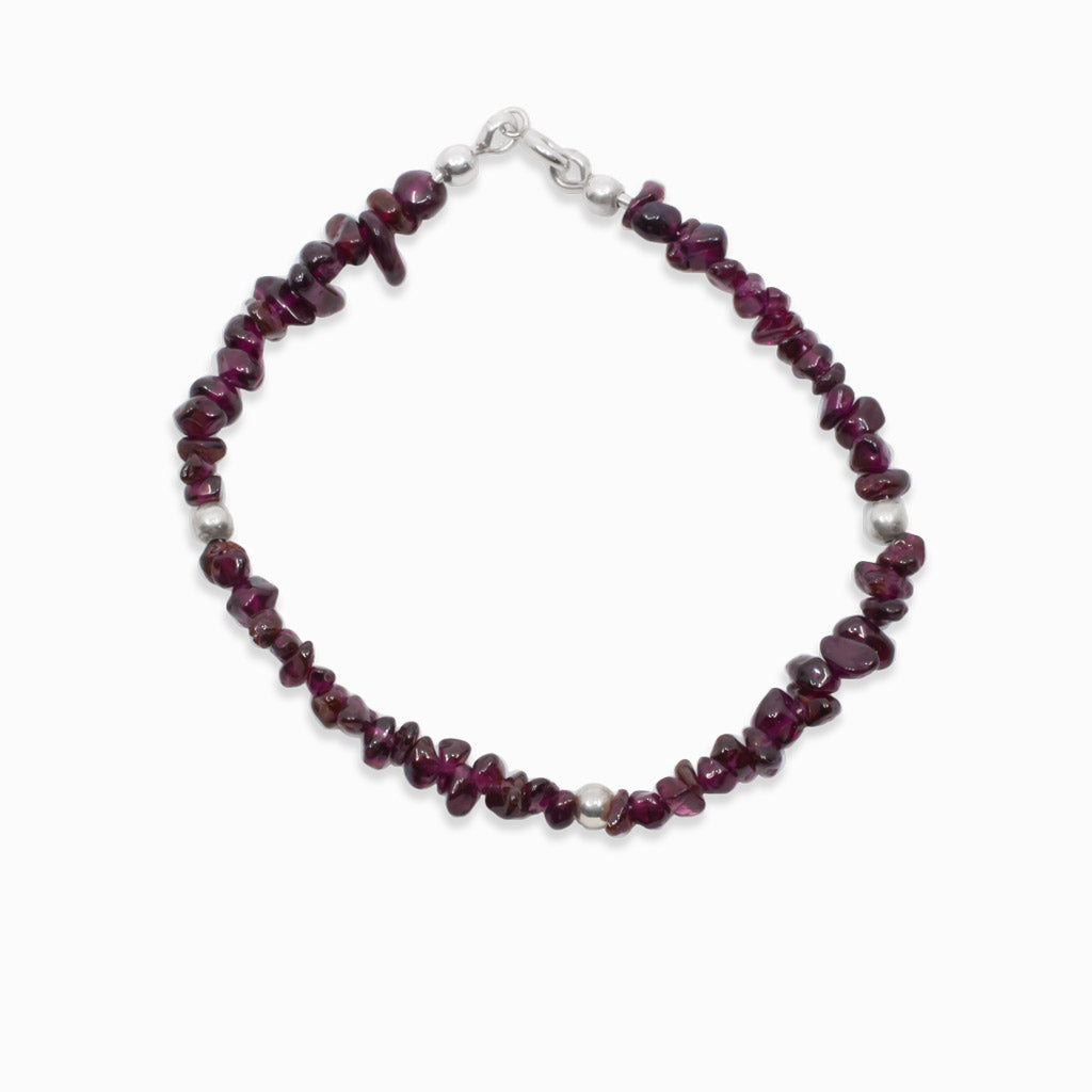 Garnet Beaded Bracelet