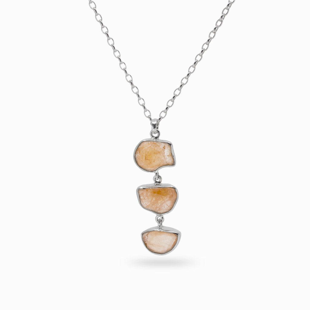 Raw Grossular Garnet Necklace