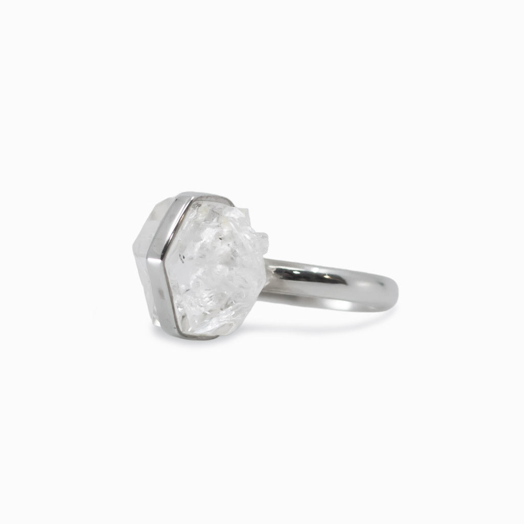 Raw Herkimer Diamond ring