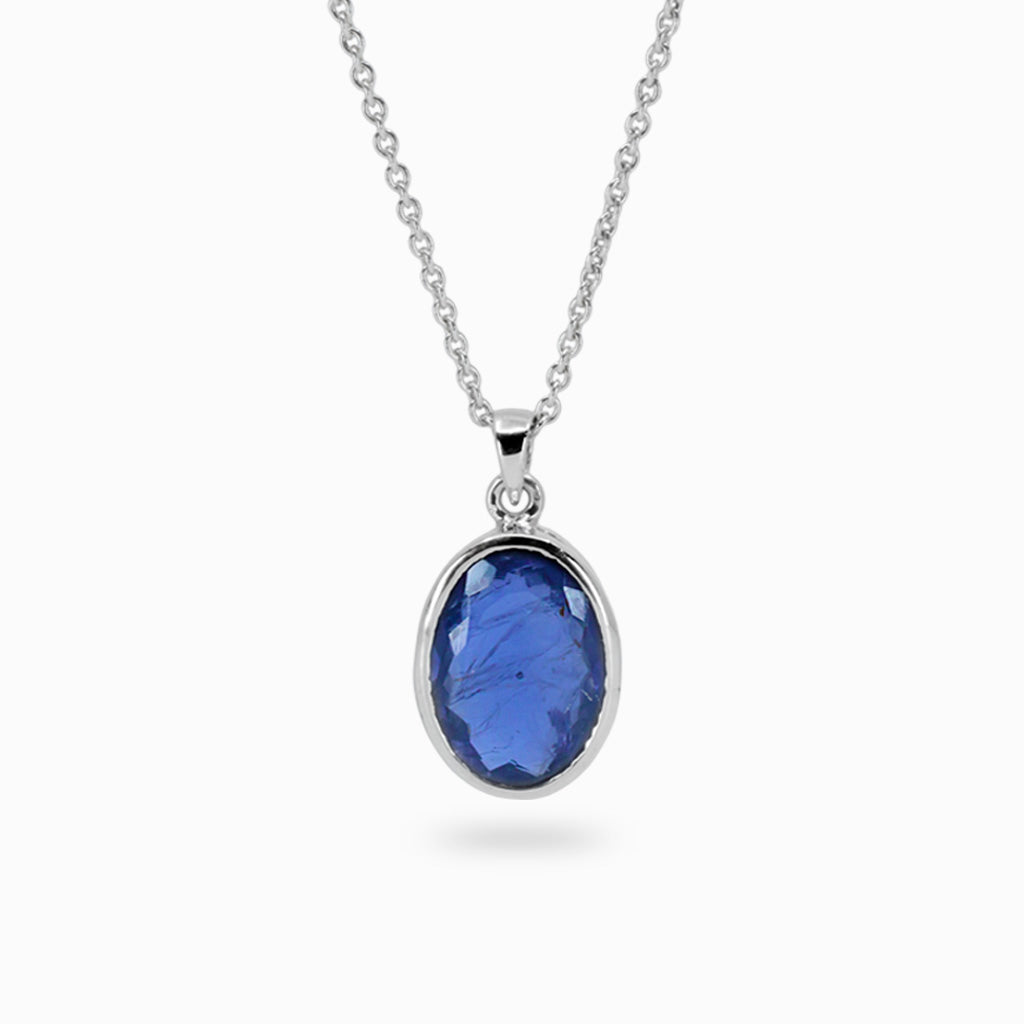 Faceted Oval Iolite Necklace