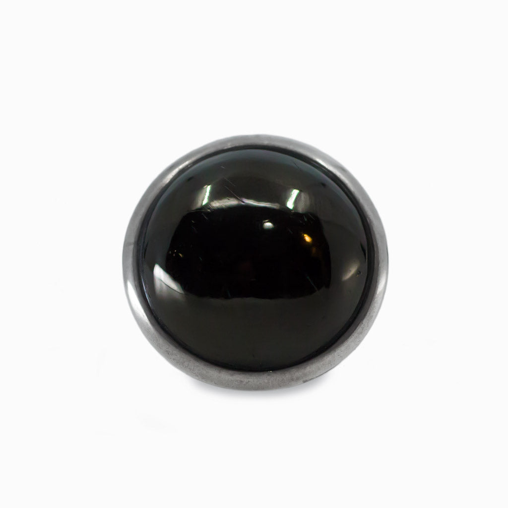 Round Cabochon jet ring