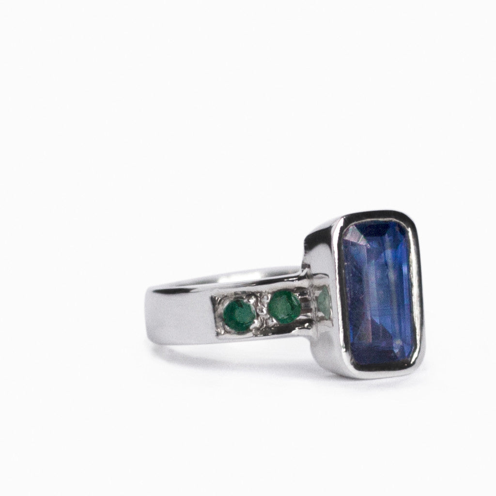Kyanite & Emerald Ring