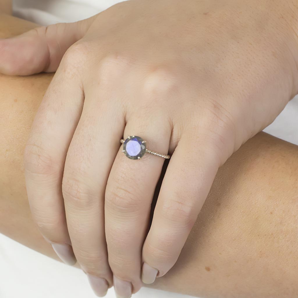 Labradorite Ring on Model