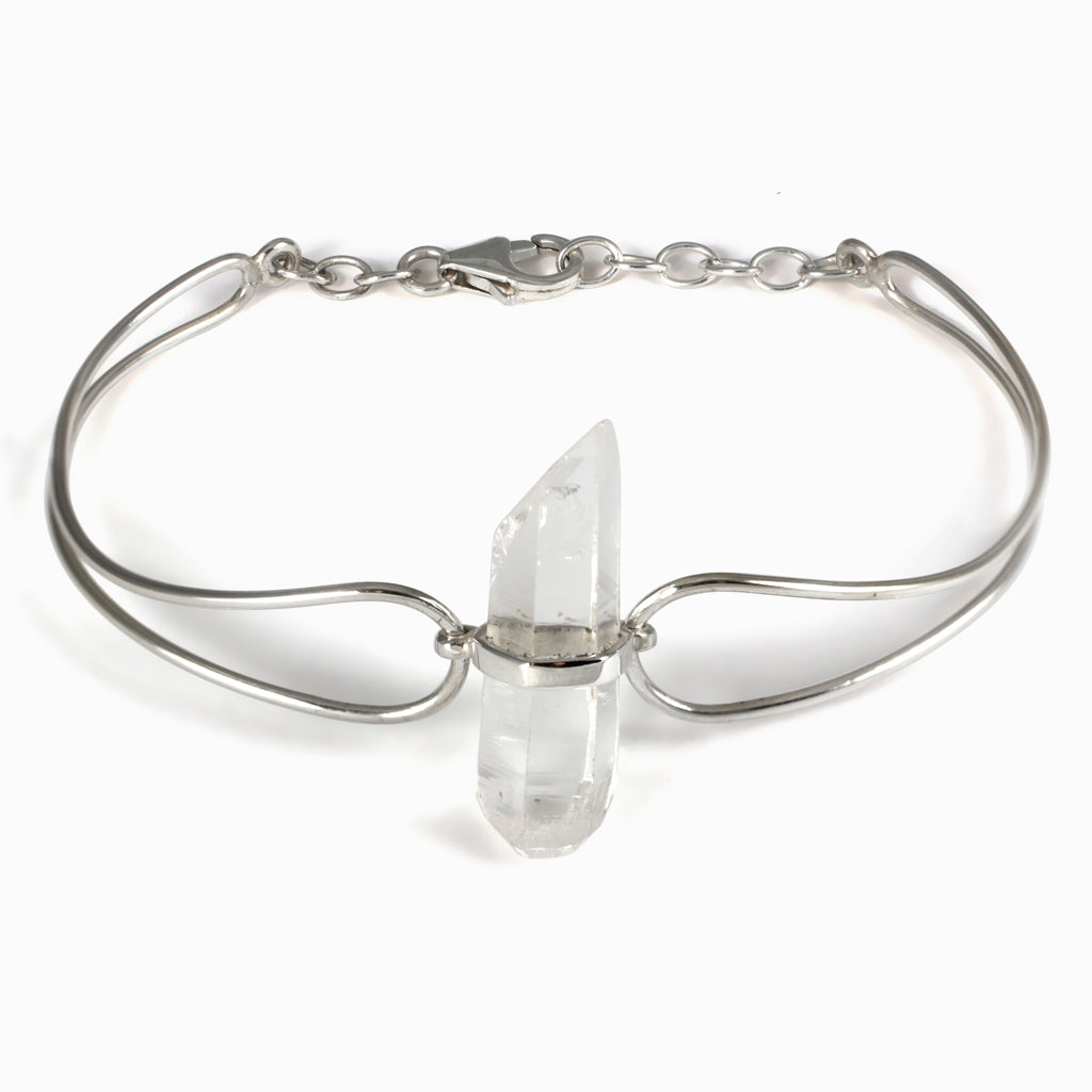 Natural raw Laser Quartz Wire Bracelet Made In Earth