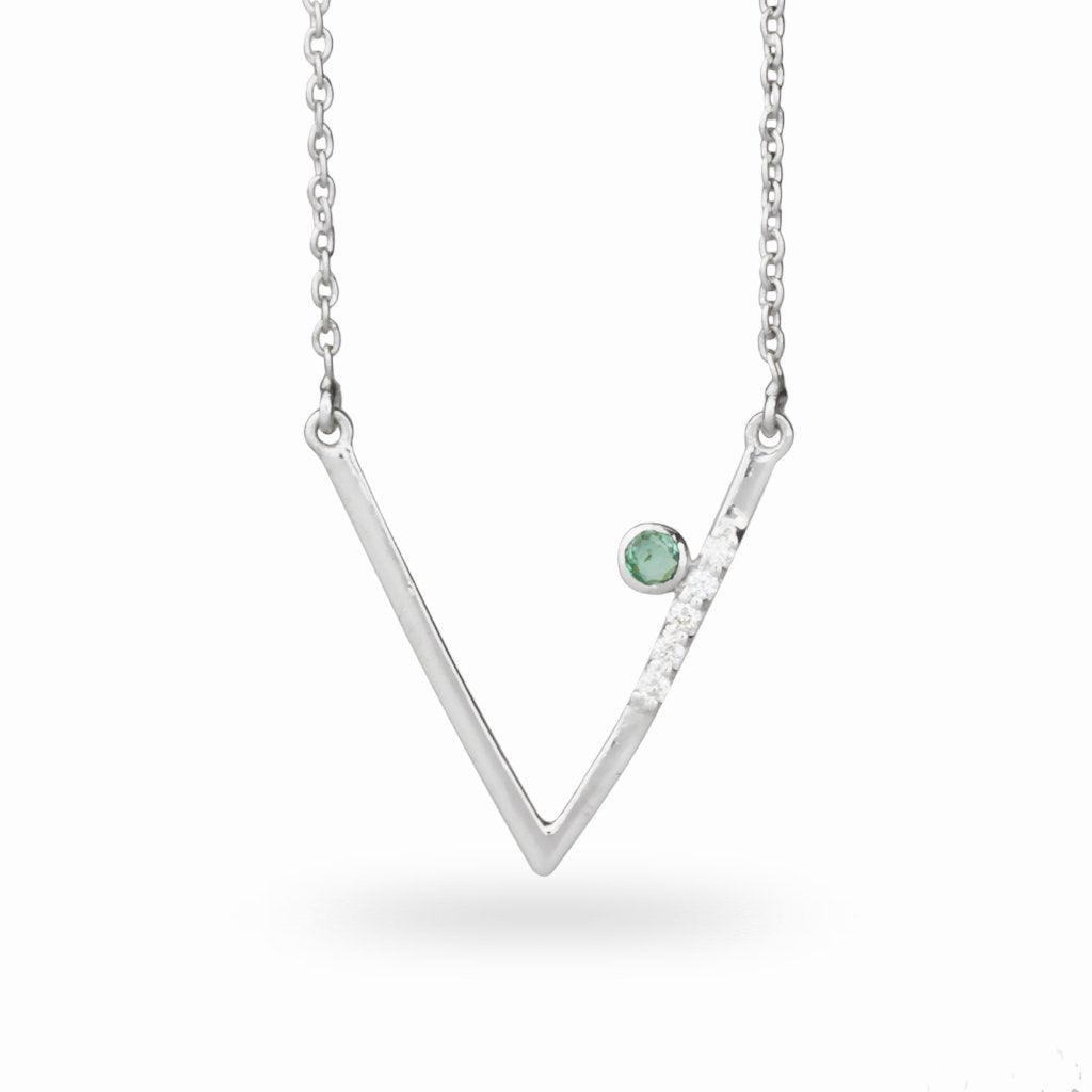 Triangulo: Emerald & Diamond Necklace