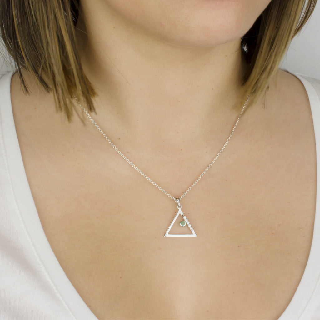 Triangulo: Emerald & Diamond Necklace