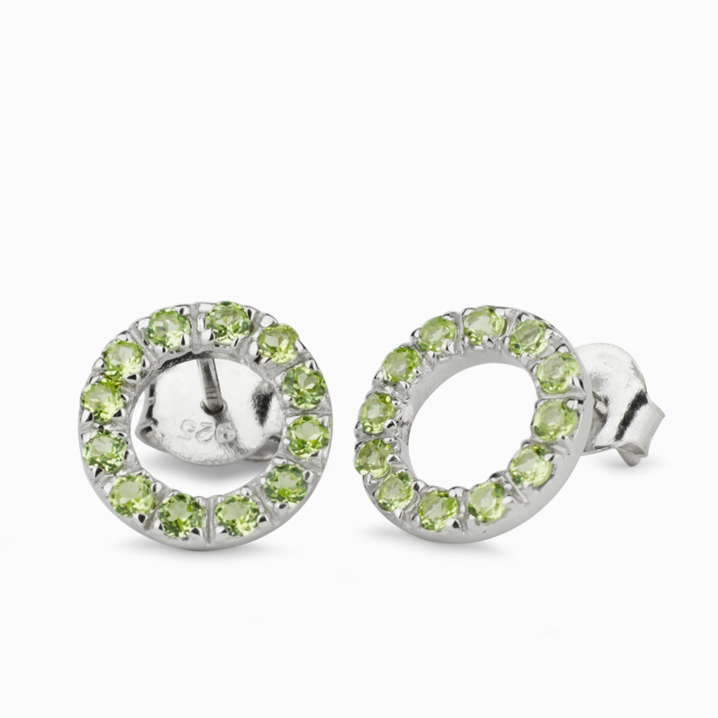 Multi stone Peridot Stud Earrings August Birthstone Made In Earth