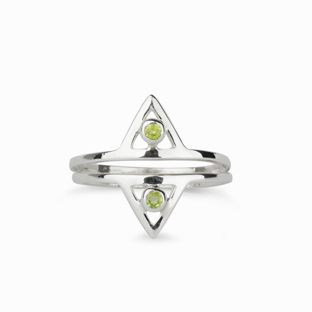 Green Peridot Ring Made in Earth