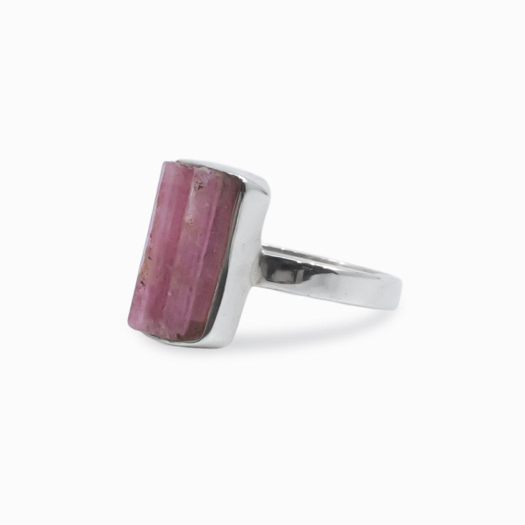 Raw Pink Tourmaline ring
