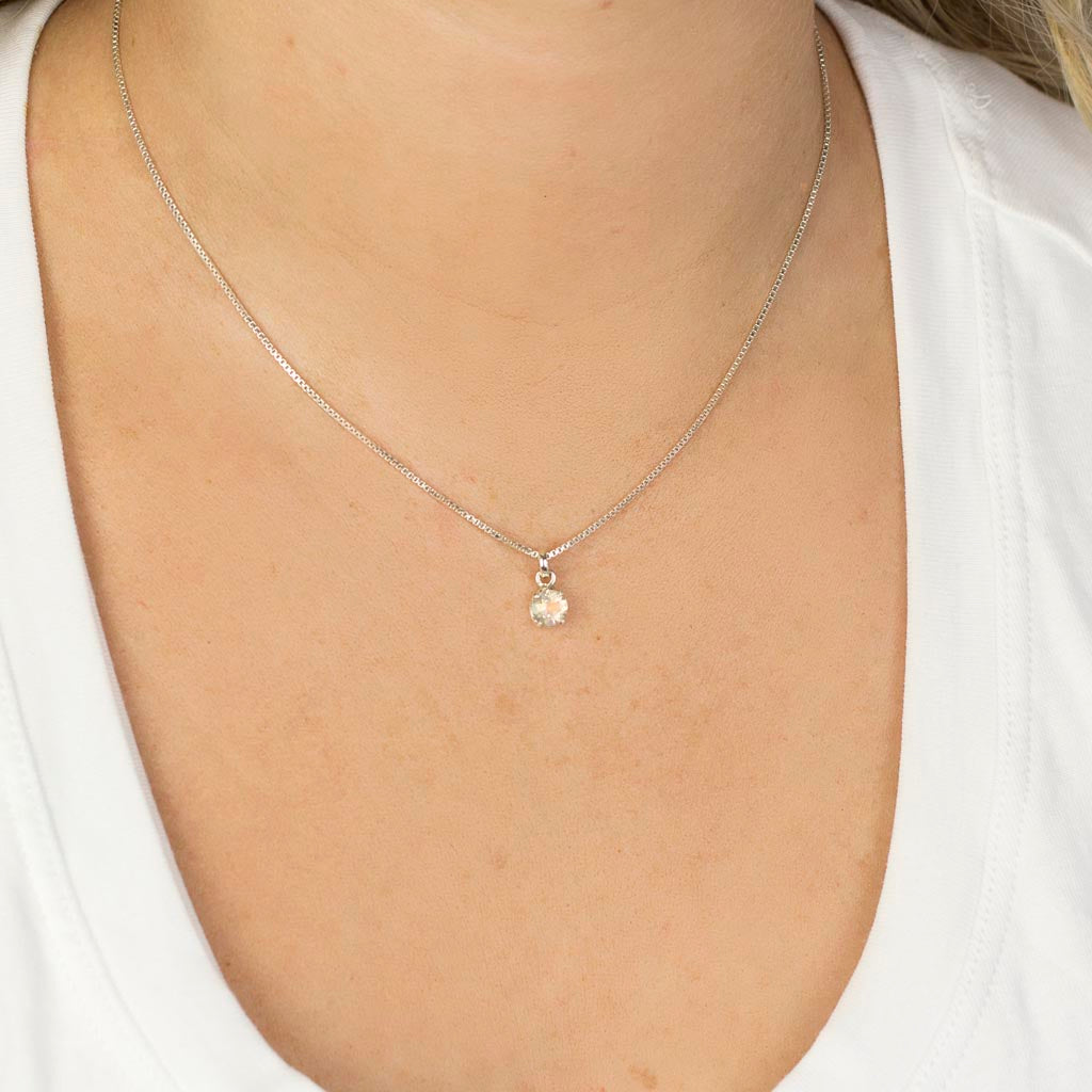 Faceted Precious Opal Necklace on Model