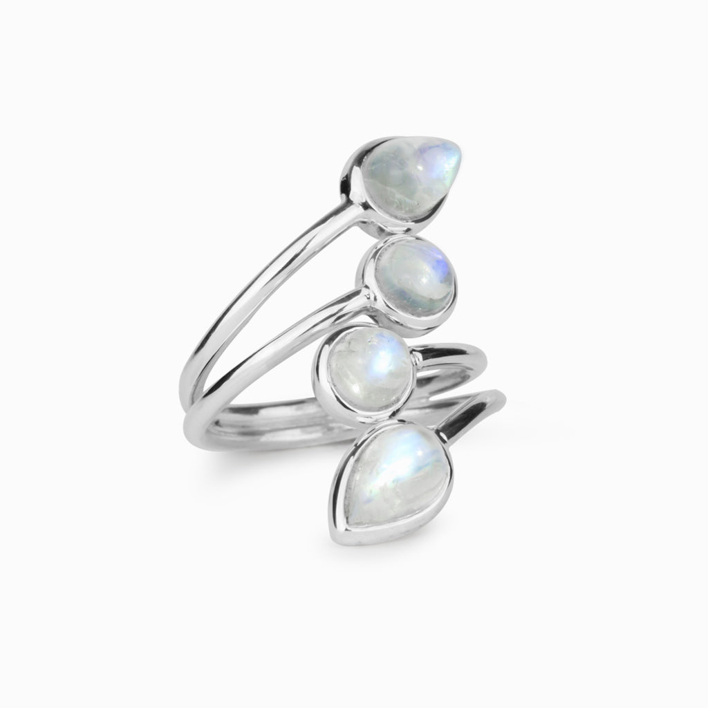 Rainbow Moonstone Ring