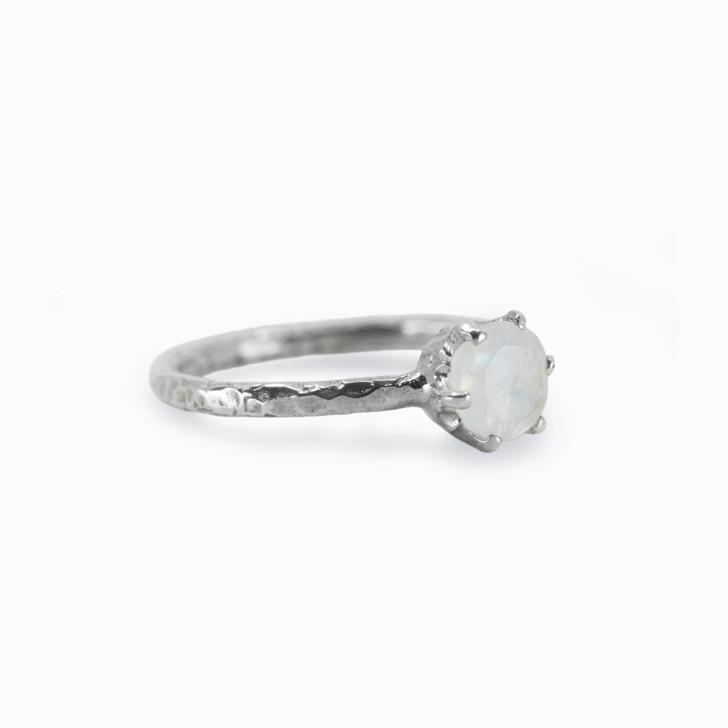 Rainbow moonstone ring