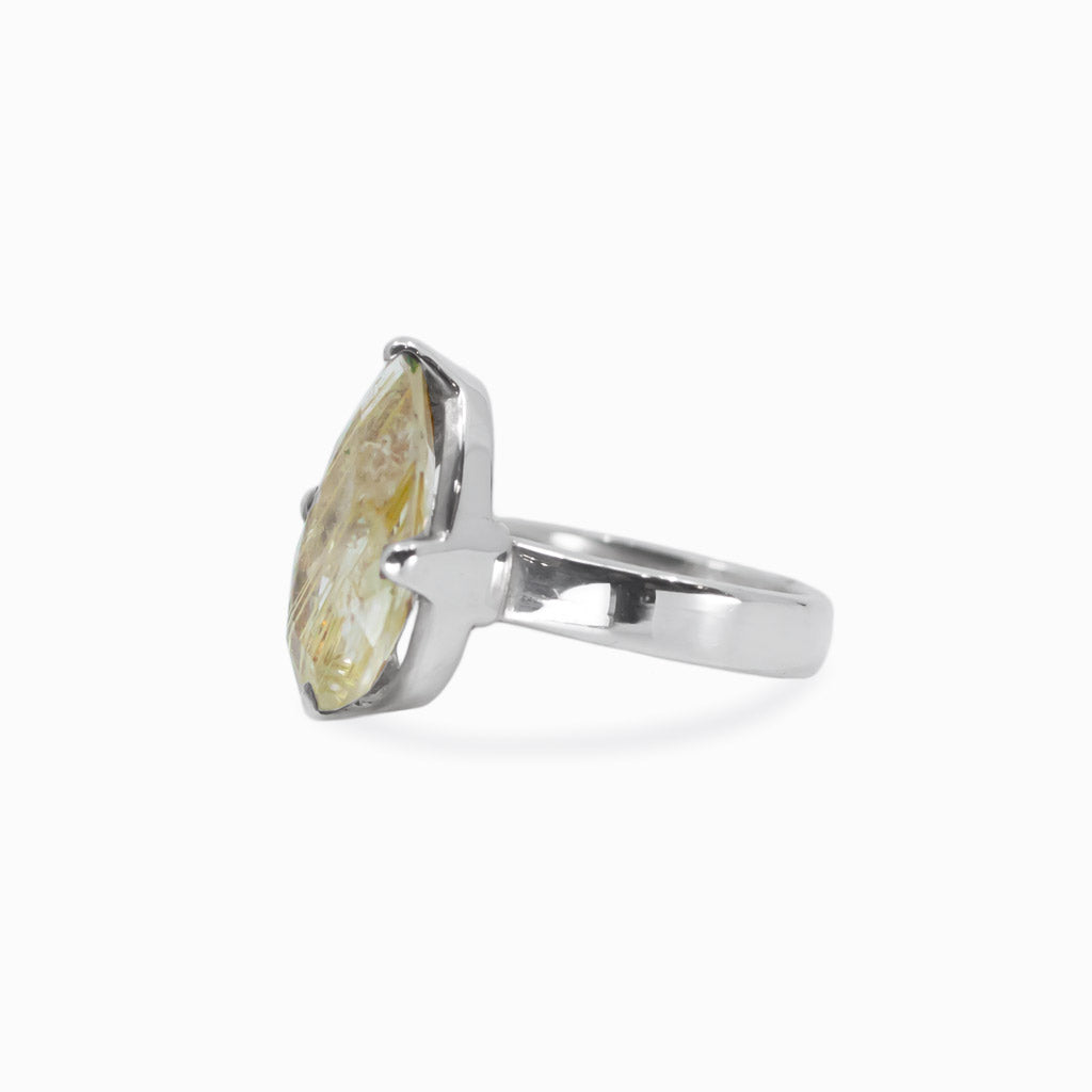 Rutilated quartz ring