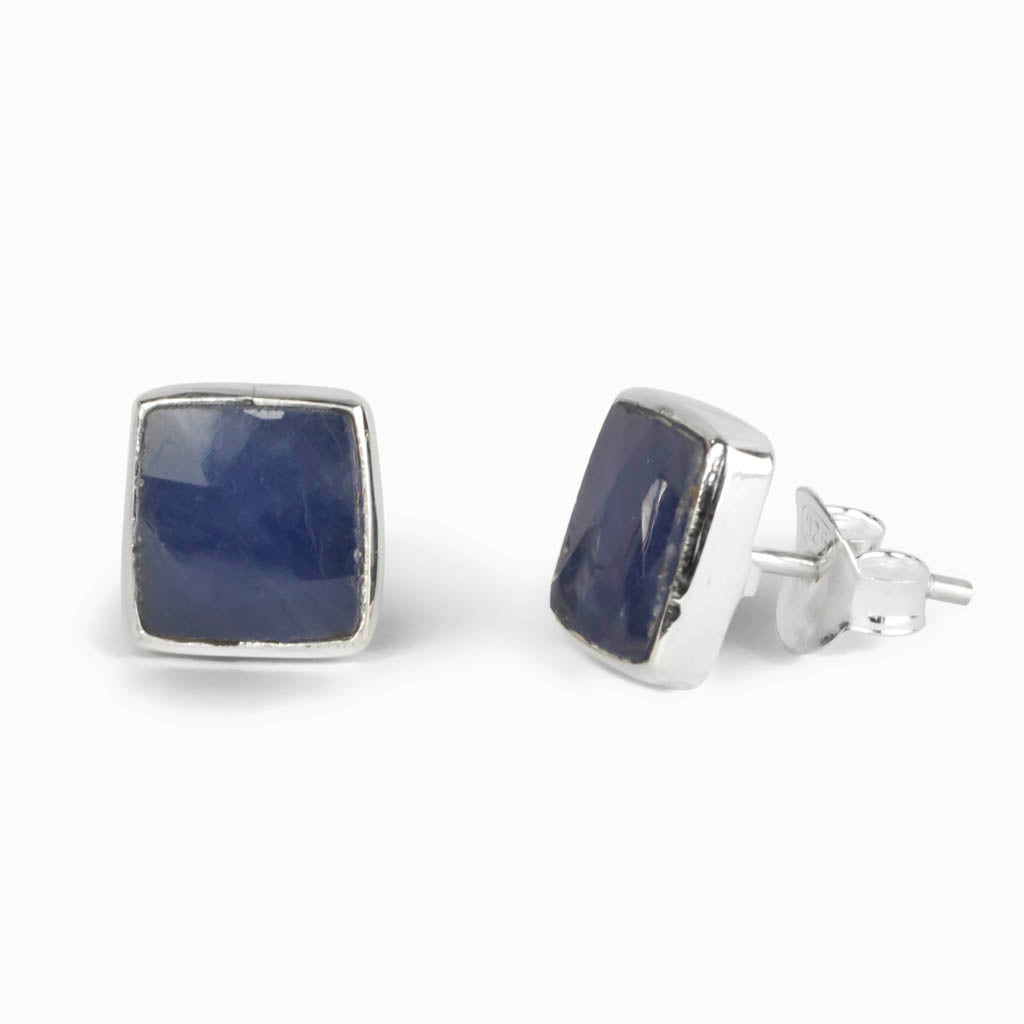 Blue Sapphire Stud Earrings Made In Earth