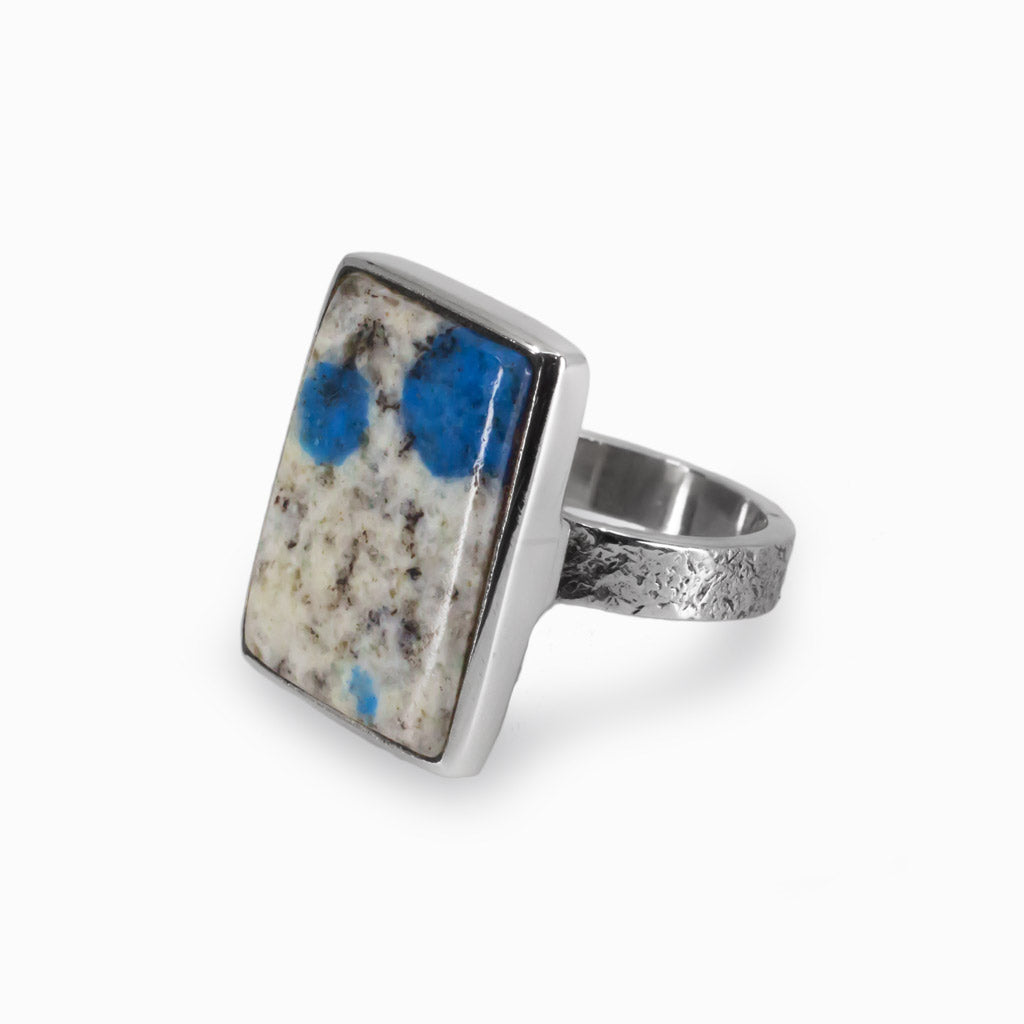 Rectangle Cabochon K2 Jasper Ring in Sterling Silver Made In Earth