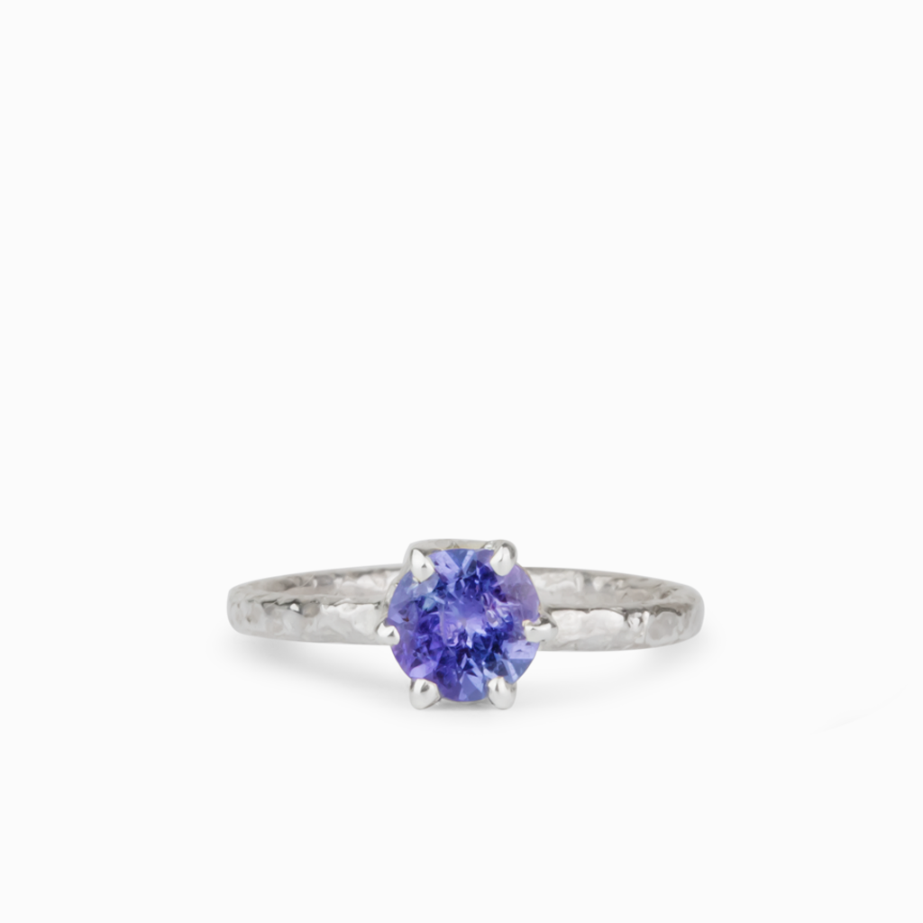 Tanzanite in 925 Sterling Textured Silver Made In Earth