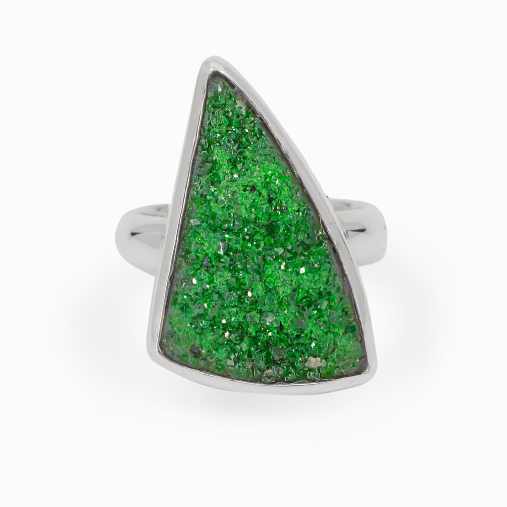 Green Uvarovite Ring Made in Earth