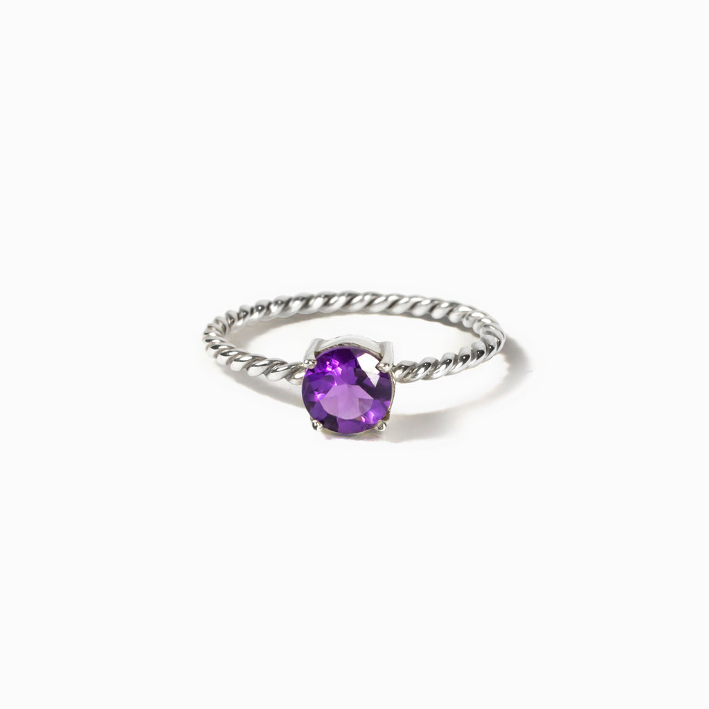 Purple Faceted Amethyst Ring Made in Earth