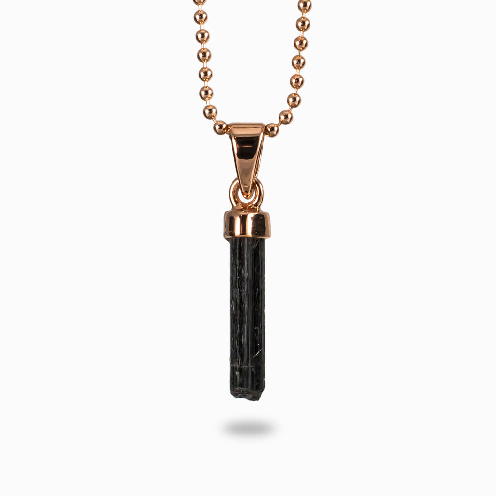 raw Black Tourmaline Necklace Made in Earth