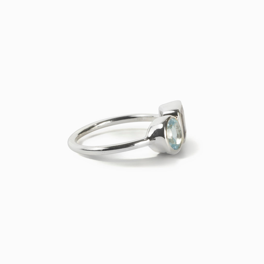 Blue Topaz & Labradorite Ring