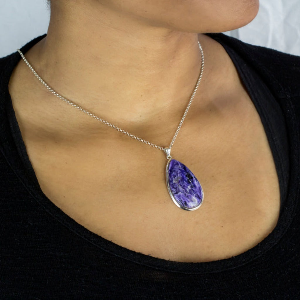 Charoite Necklace on Model