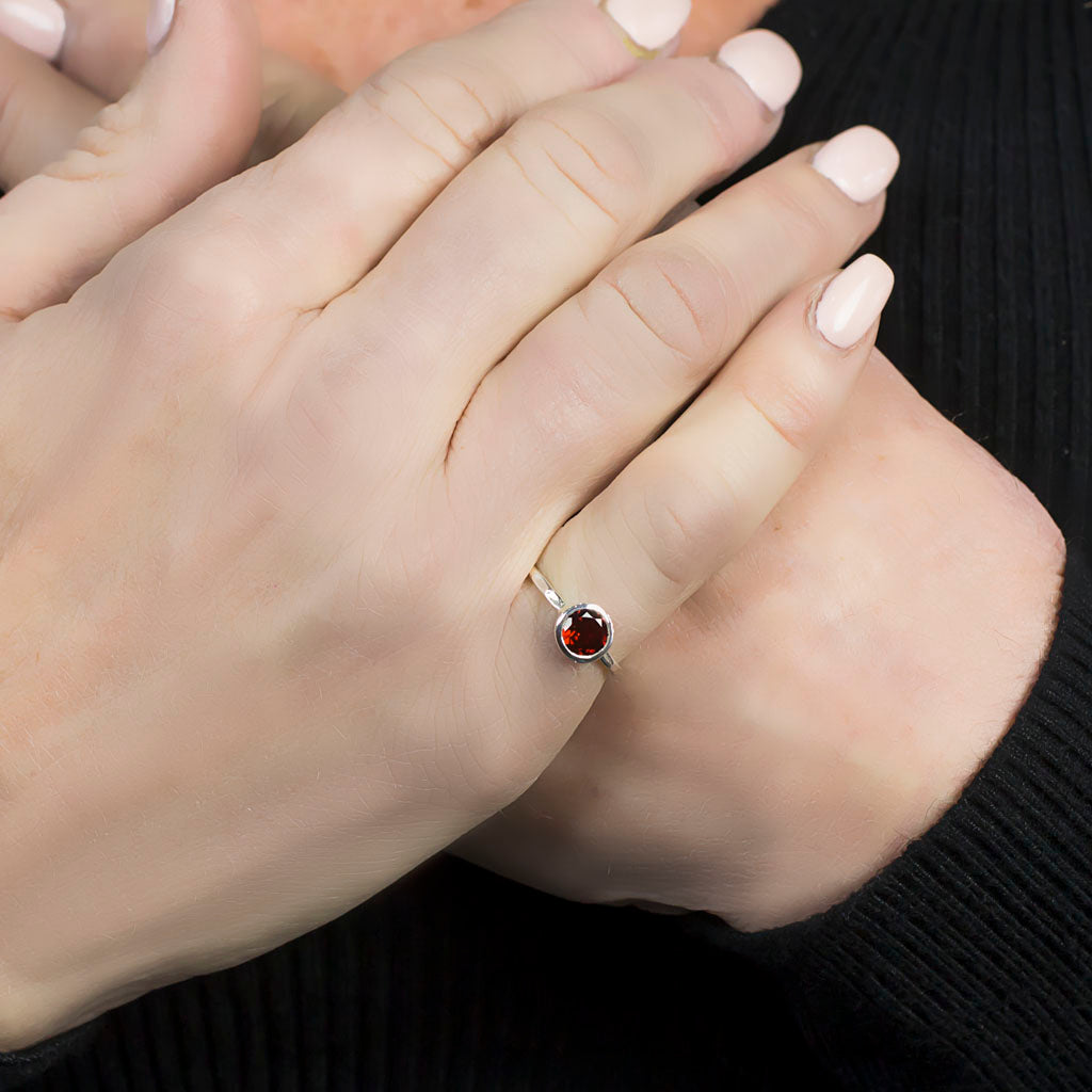 Garnet Ring on Model