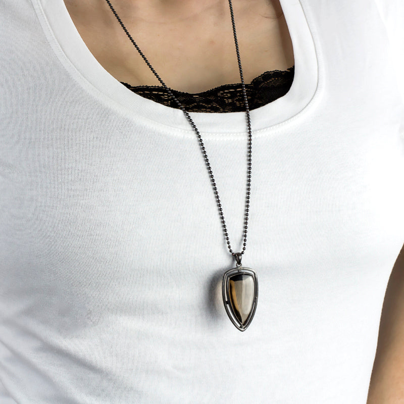 Smokey Quartz pendant on Model