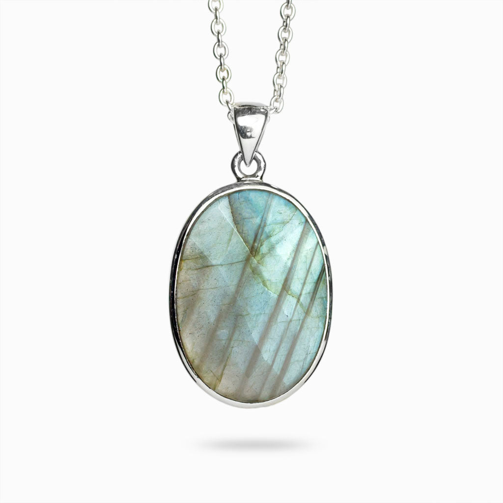 Oval Faceted Labradorite Necklace