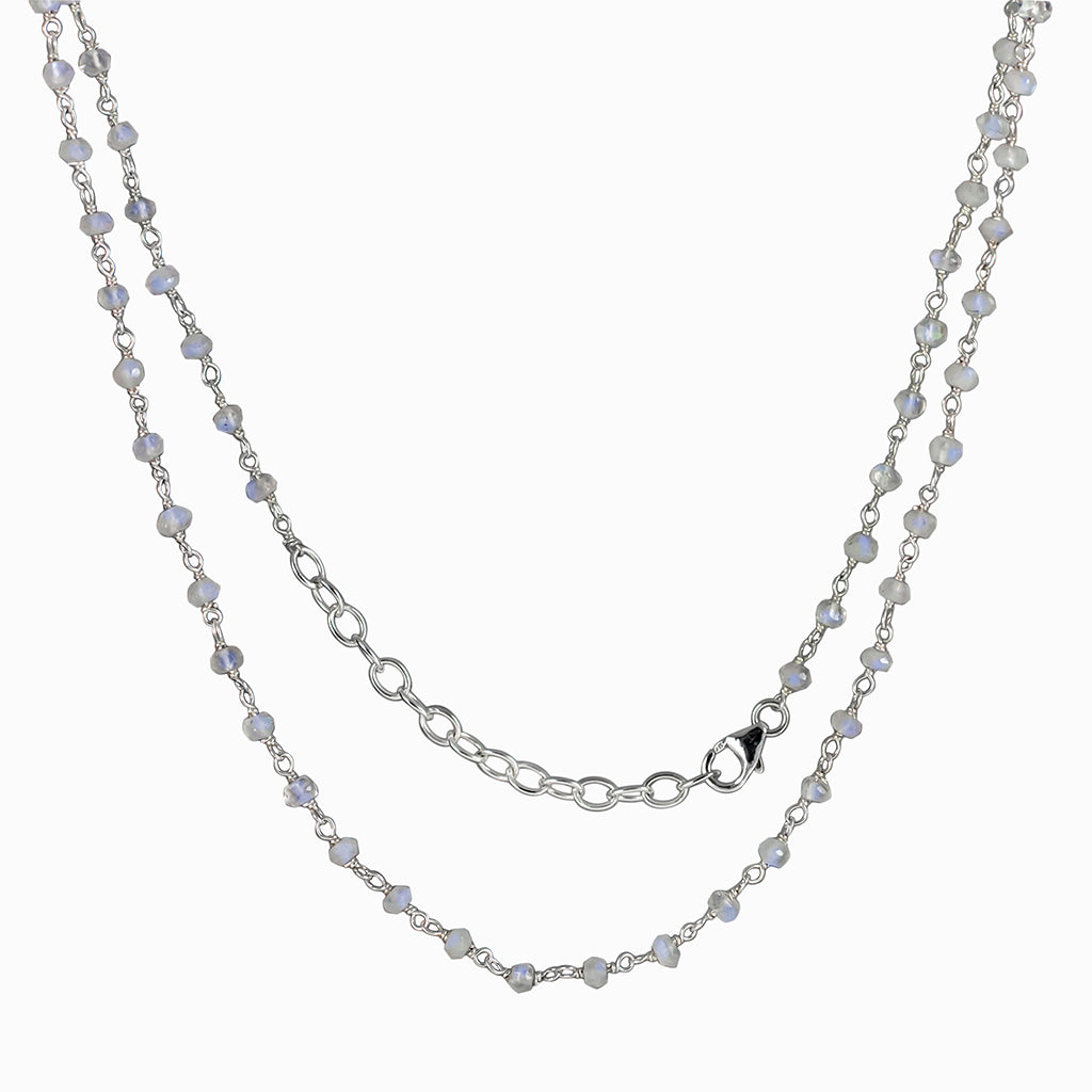 Rainbow Moonstone beaded necklace