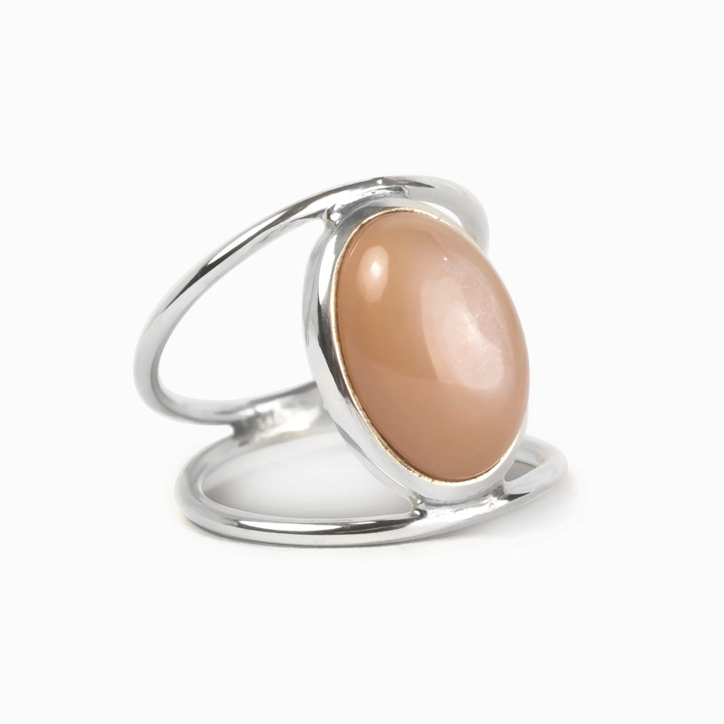 Peach Moonstone Ring