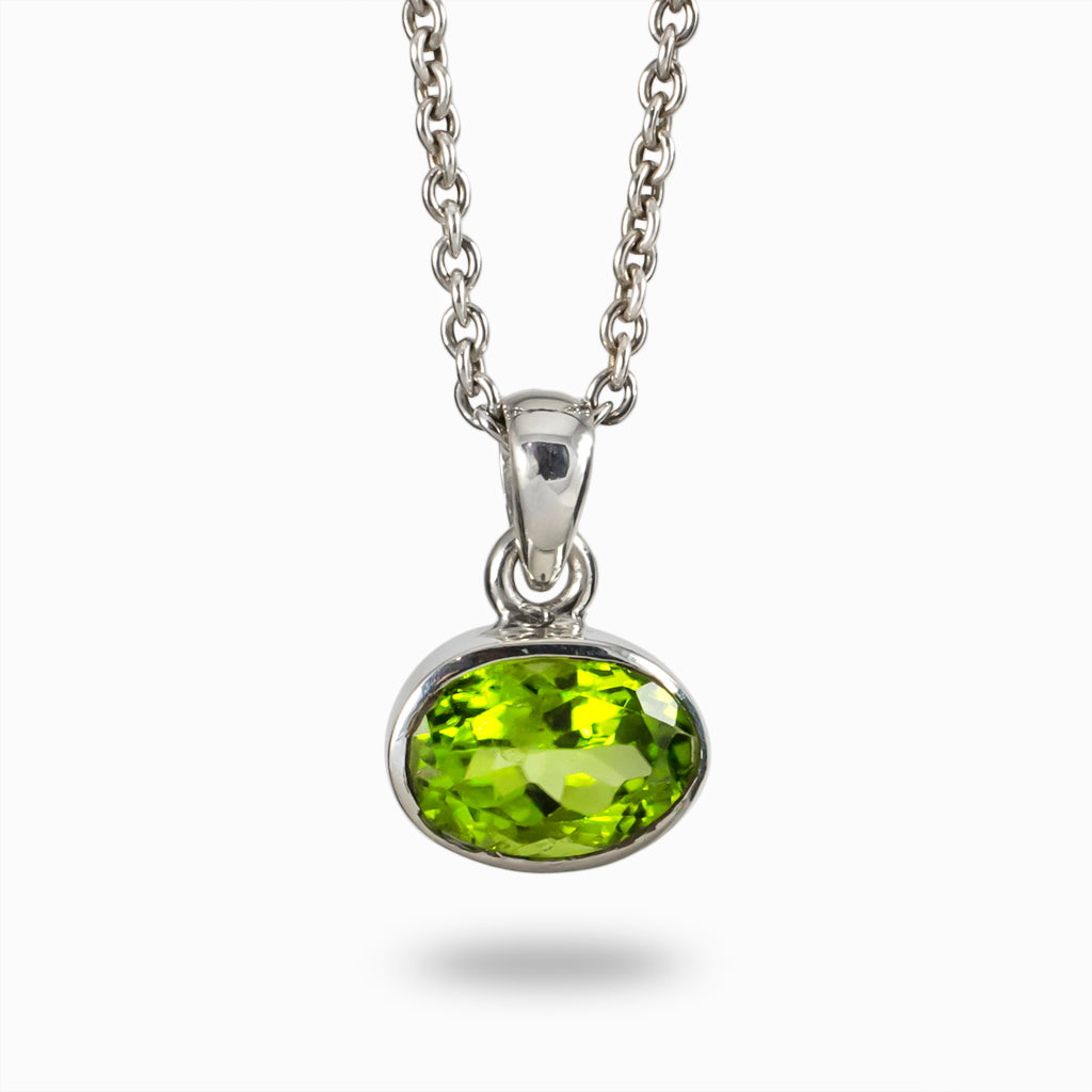 Green Peridot stone necklace Made in earth