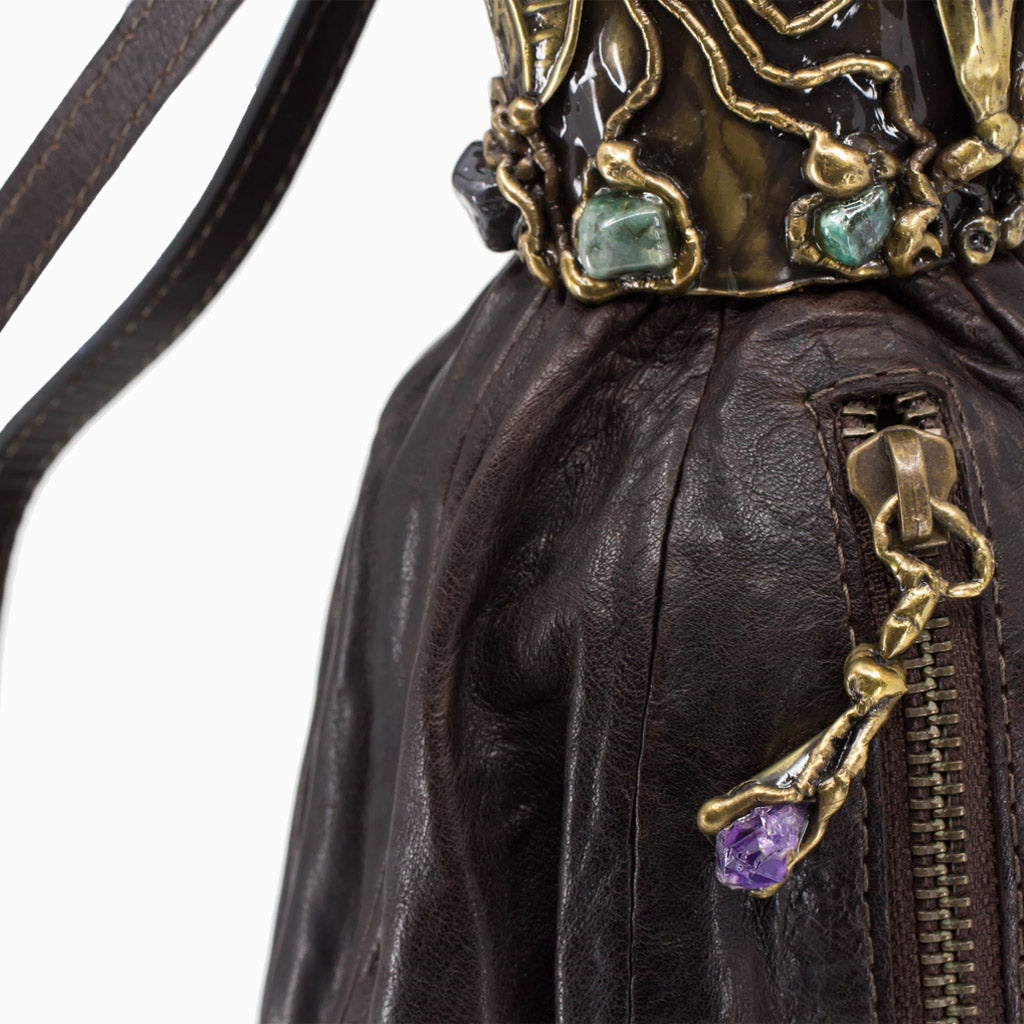 Leather Gemstone Bag