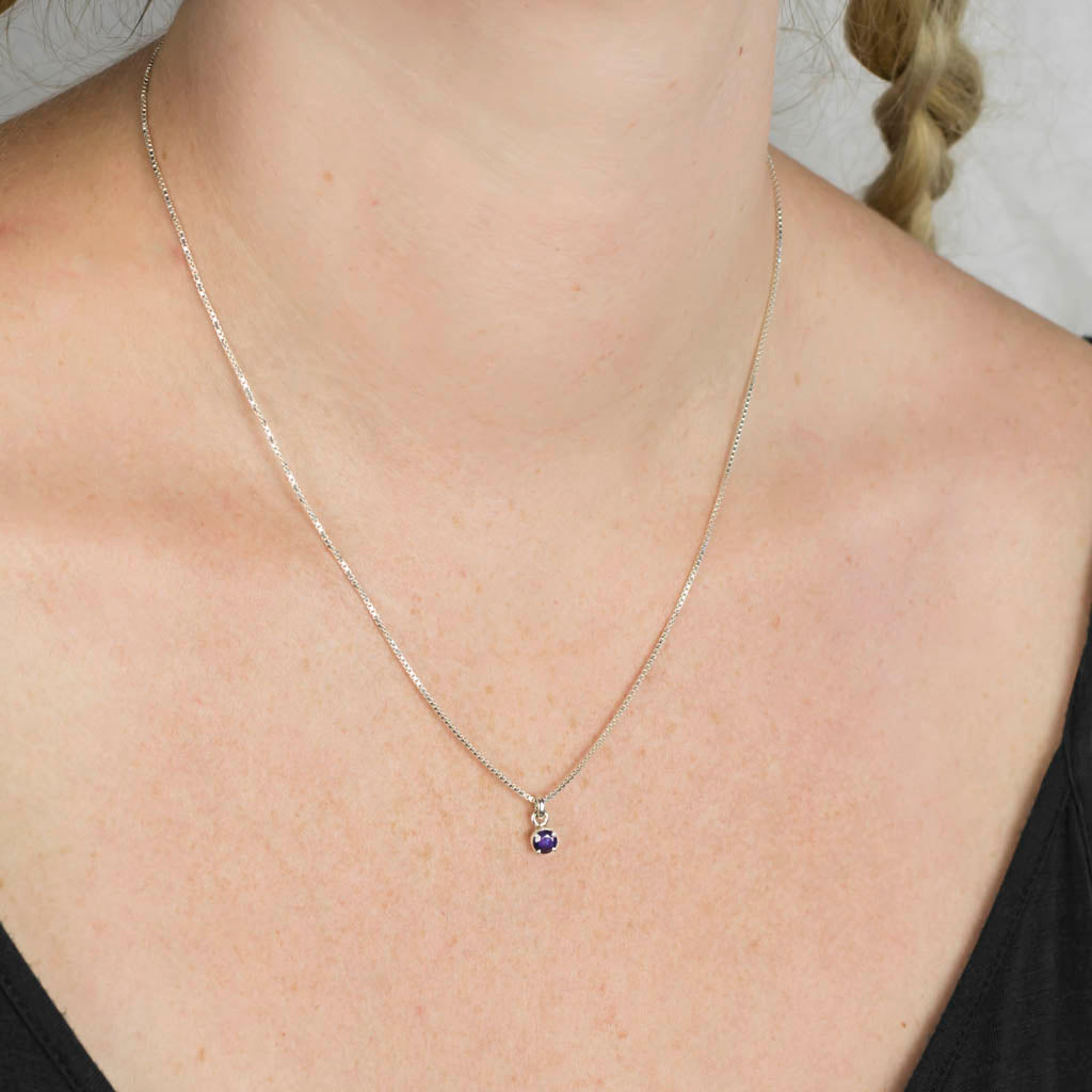 Sapphire Pendant On Model