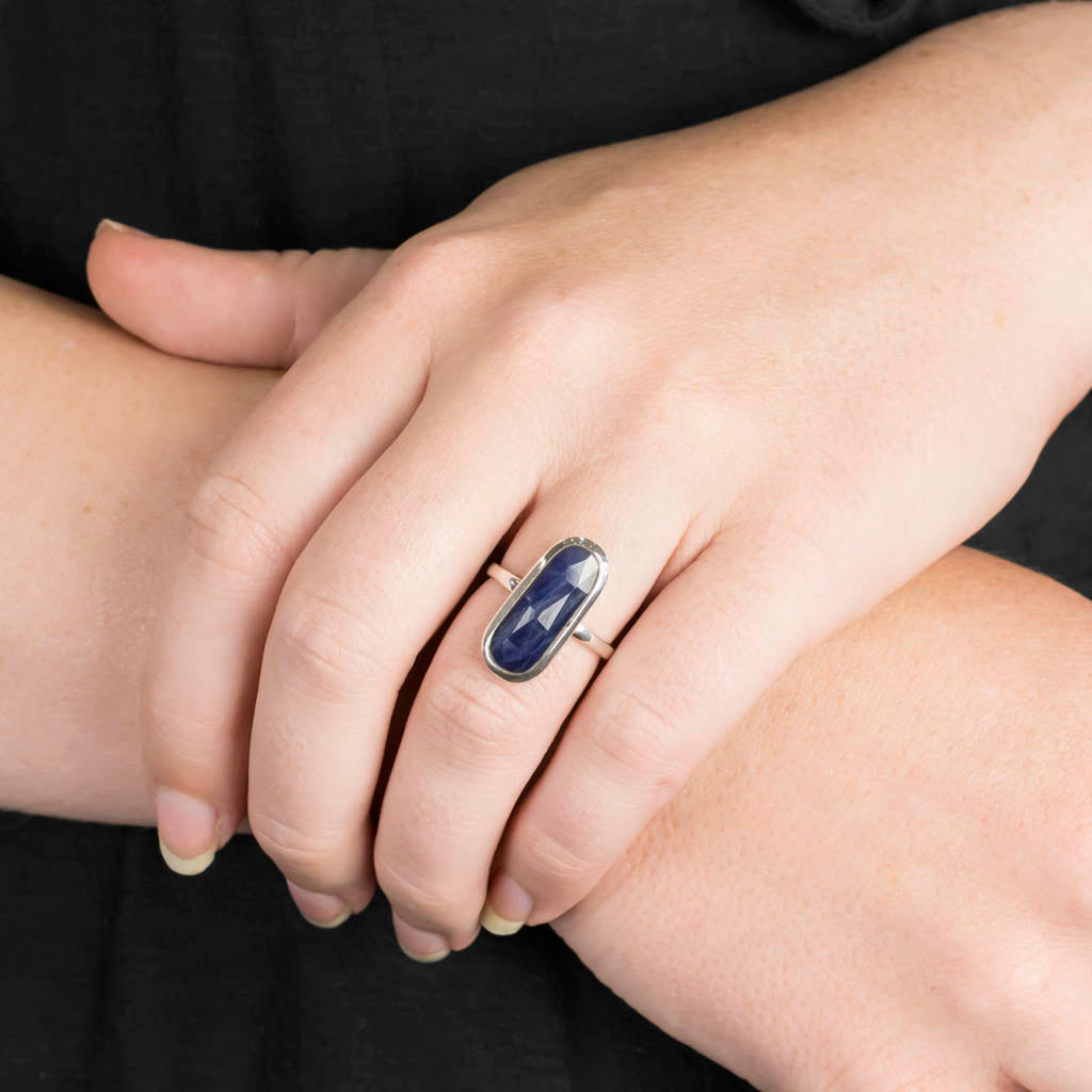 Sapphire Ring on Model