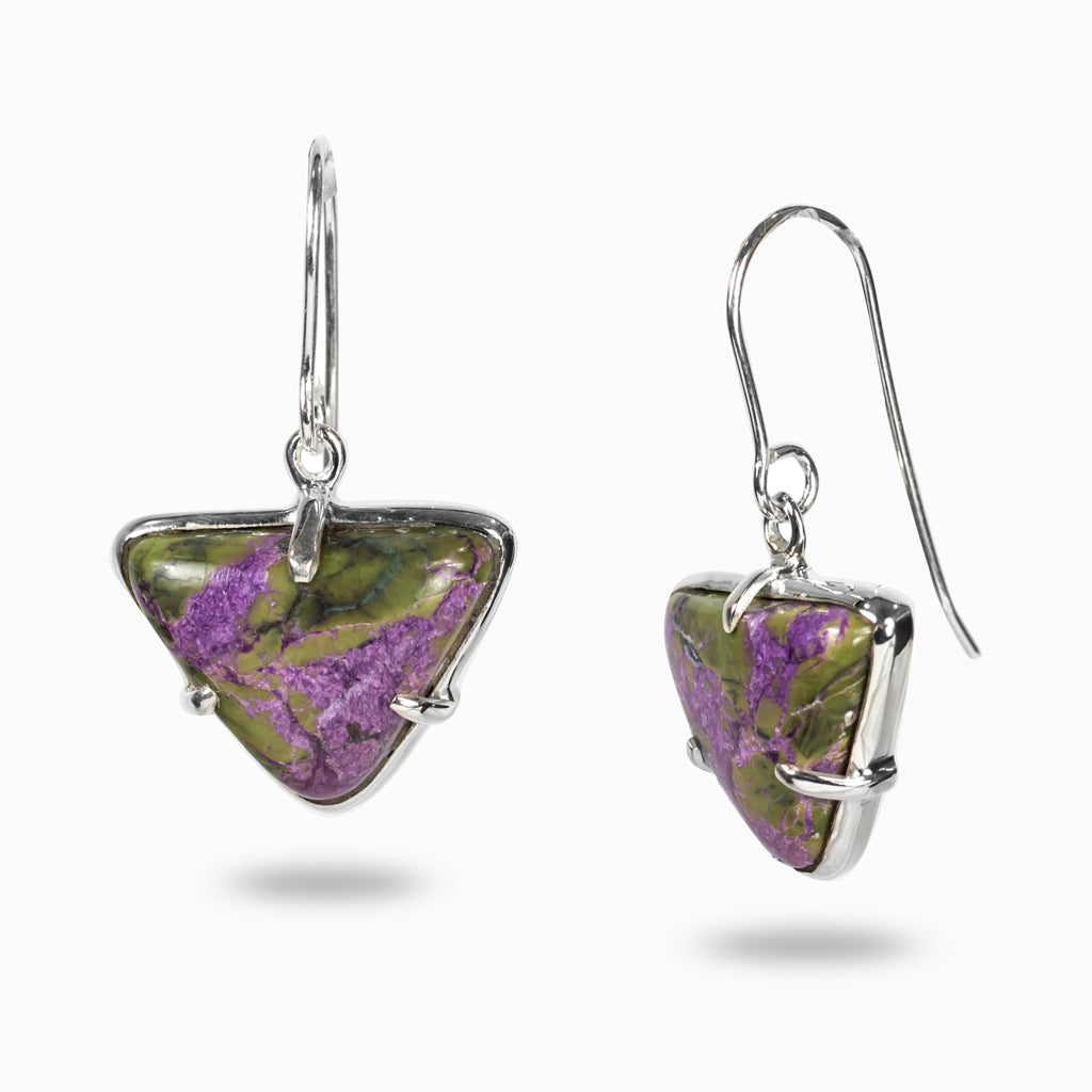 Serpentine Stichite Drop Earrings