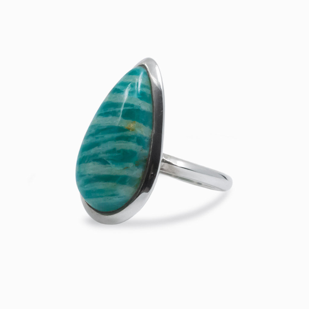 cabochon Tear Amazonite ring