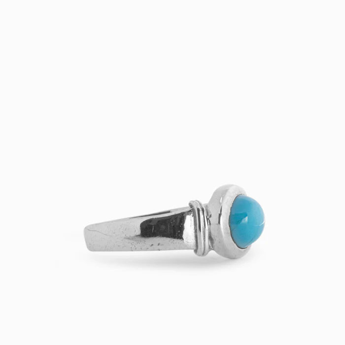 sleeping beauty turquoise cabochon ring sterling silver oval blue turquoise gemstone ring arizona turquoise jewelry