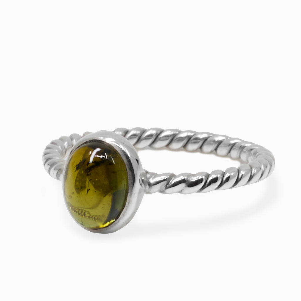 CABOCHON OVAL GREEN TOURMALINE RING