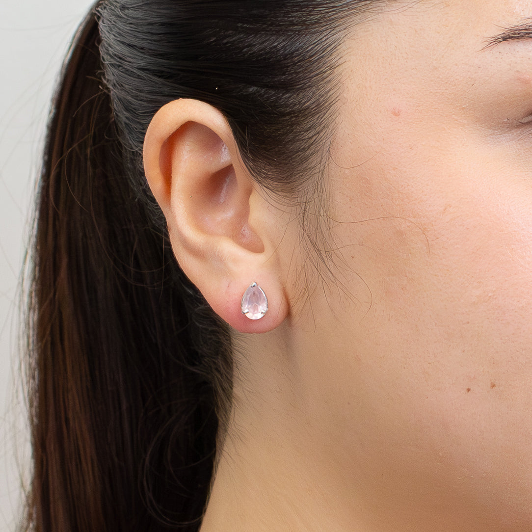 Rose Quartz Stud Earrings